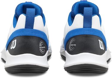 Взуття для падел-тенісу Wilson Hurakn Pro V2 для чоловіків (44 EU, X-широкий, білий, блакитний, чорний)