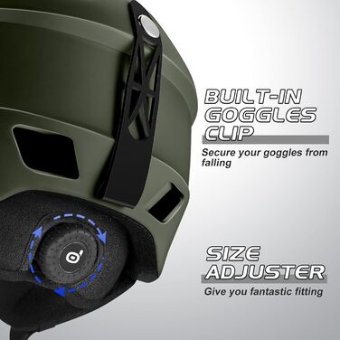 Шолом для гірськолижного спорту та маска Odoland: комплект для жінок та чоловіків, захист UV 400, спортивний стиль, розмір L (59-63 см)