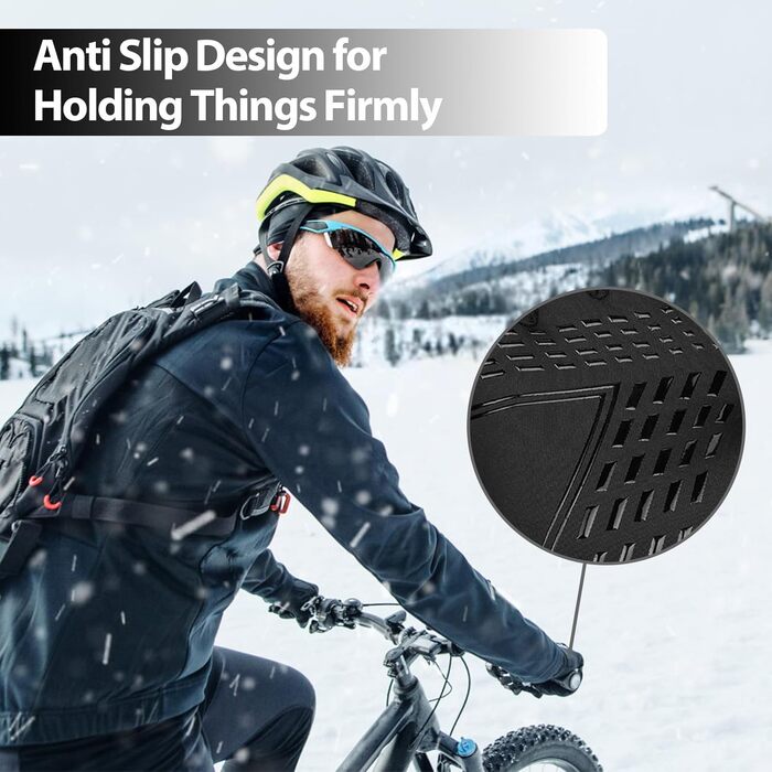 Зимові рукавички з антиковзким покриттям, сенсорні, вітронепроникні, термо, для їзди на велосипеді, чорні, S