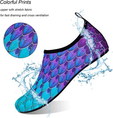 WateLves Водні черевики для жінок, чоловіків та дітей - унісекс, для плавання, відпочинку на пляжі та серфінгу, швидко сохнуть, розмір 44/45 EU