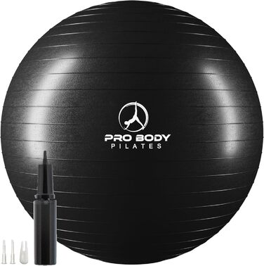 Фітбол ProBody Pilates Ball 85 см: для фітнесу, йоги, реабілітації та вагітності (чорний)