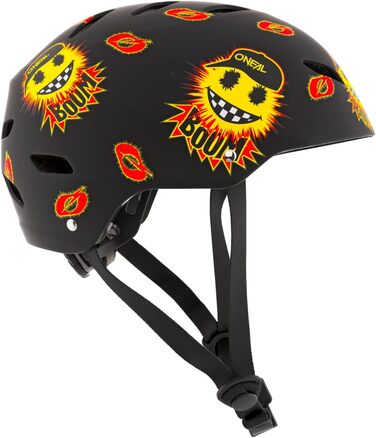 Дитячий шолом для маунтенбайку O'NEAL Dirt Lid Emoji, чорний/жовтий, ABS, магнітна застібка, вентиляція, S