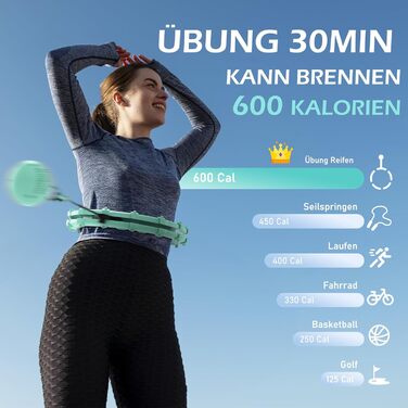 Гнучкий обруч для схуднення Smart Hoop з ваговим кільцем, 24 вузли, 120 см, блакитний - для дорослих та початківців