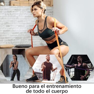 Набір фітнес-гумок 5 шт., гумки для тренувань 15-125 lbs, для дому, йоги, силових тренувань, з сумкою для зберігання