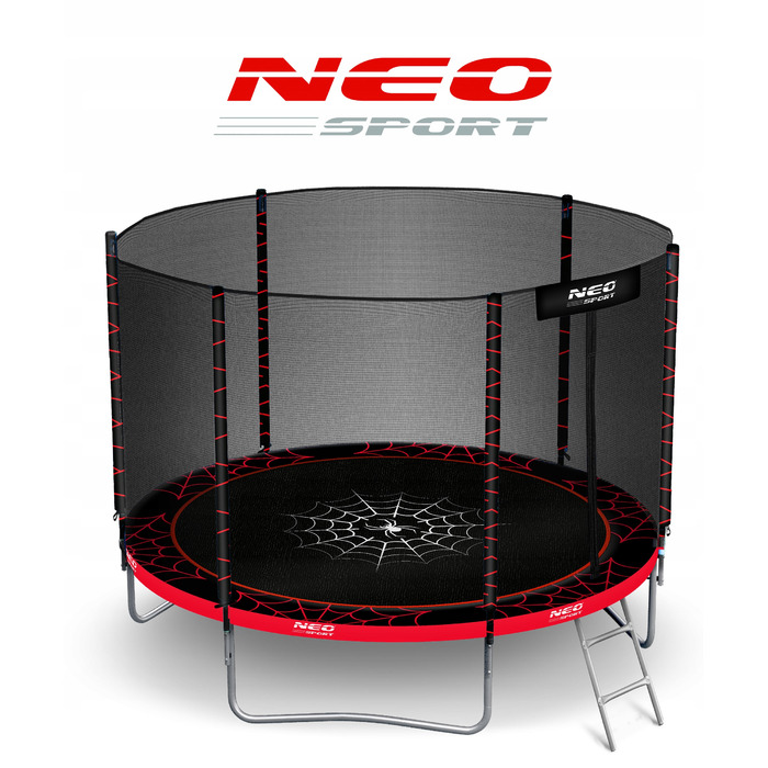 Садовий батут Neo-Sport 8ft/252см із зовнішньою захисною сіткою та драбиною