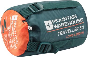 Сплячий мішок Mountain Warehouse Traveller 50 - 220 x 80 x 50 см - вітрозахисний, блакитно-зелений