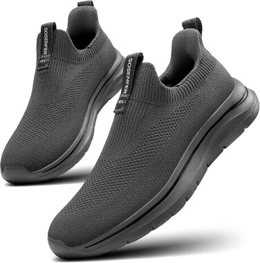 Чоловічі сліпони Sosenfer: зручні, дихаючі кросівки без шнурівків для занять спортом, прогулянок та тренувань (1272, темно-сірий, 43 EU)