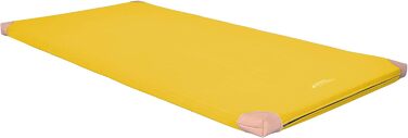 Гімнастичний мат Grevinga 200x100x6 см, м'який, з шкіряними кутами, синій