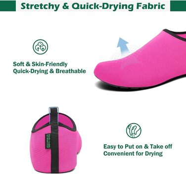 Шкарпетки для душу SAGUARO 7 отворів, швидко сохнуть, не слизькі, для чоловіків та жінок, розмір 36-47 (36/37 EU, Рожево-рожевий)