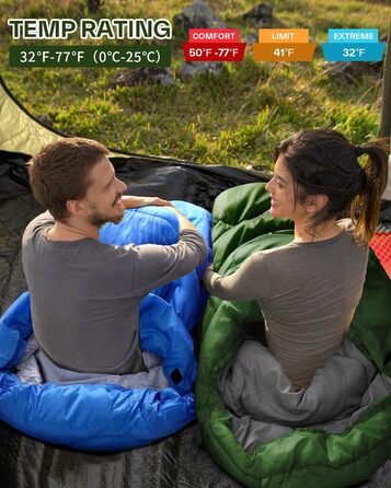 Сплячий мішок Sportneer Outdoor - ковдровий спальний мішок 3-4 сезони для дорослих, теплий спальний мішок для кемпінгу, подорожей та активного відпочинку (200x85см, зелений)