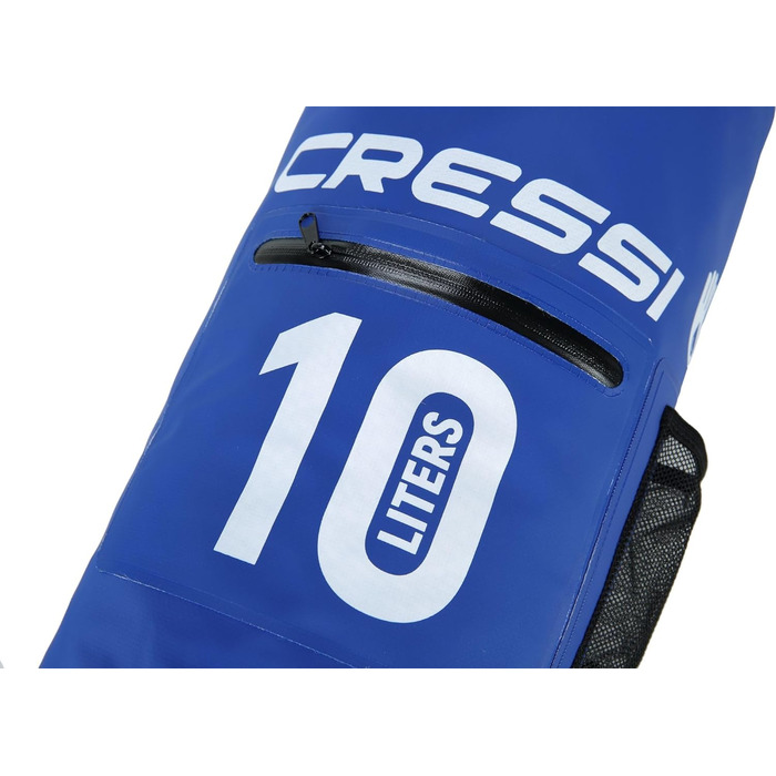 Водонепроникний мішок Cressi Dry Bag 10 LT для дайвінгу, плавання, риболовлі, каякінгу, рафтингу, кемпінгу та сноубордингу (з блискавкою, блакитний)