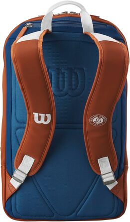 Ракетка для тенісу Wilson Roland Garros Super Tour: сумка-рюкзак 19x6.5x49 см, біло-синьо-сіра