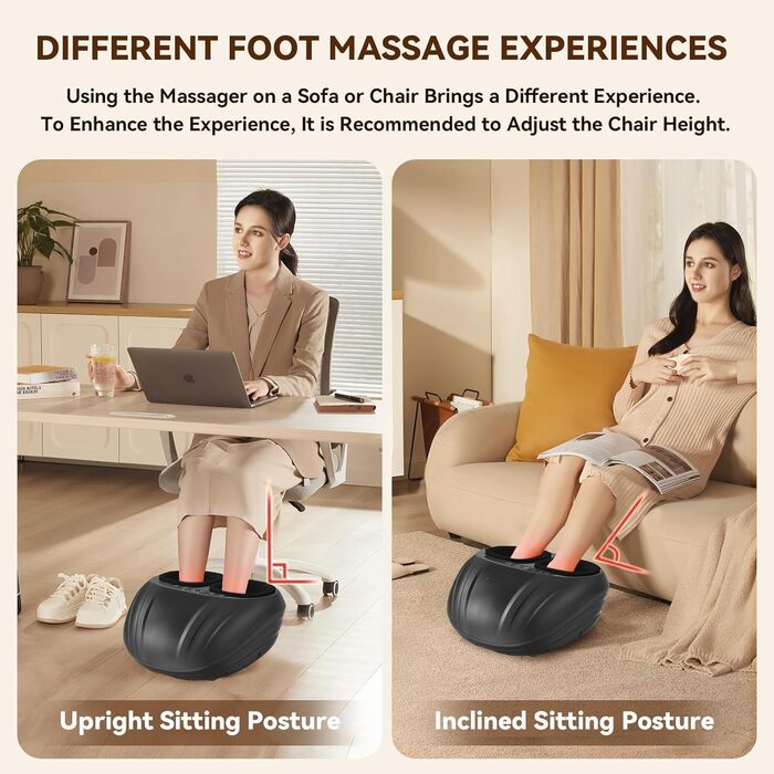 Масажер для ніг з підігрівом WERTYI Shiatsu, глибокий масаж, компресія, мульти-режими, пульт ДК, подарунок для чоловіків та жінок