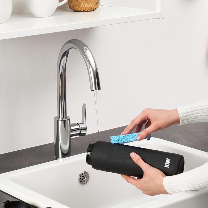 Пляшка для води Ion8 OneTouch 2.0, 1 літр, чорна, спортивна, герметична, BPA-free, з ручкою, для фітнесу, легка чистка