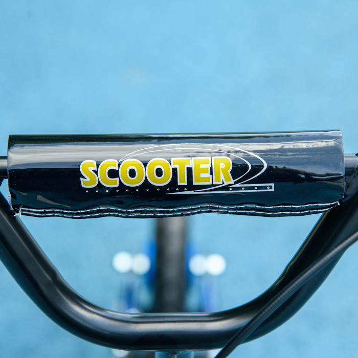 Дитячий самокат, регульована висота керма, з гальмом, підставкою, 2 колеса, сталевий, блакитний