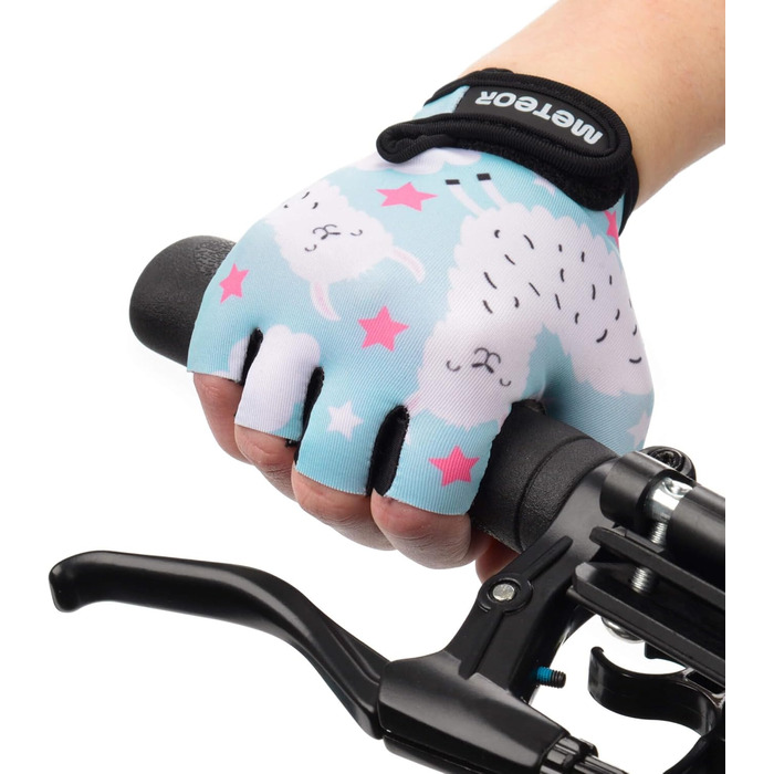 Велосипедні рукавички Meteor Unisex для дітей та дорослих, Gel BMX, XS, Alpacas