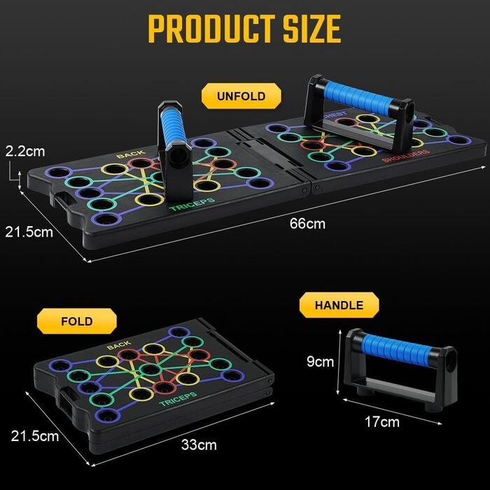 Бруски для віджимань 24 в 1, багатофункціональні, складані, портативні. Тренажер для м'язів, ефективні віджимання для чоловіків та жінок