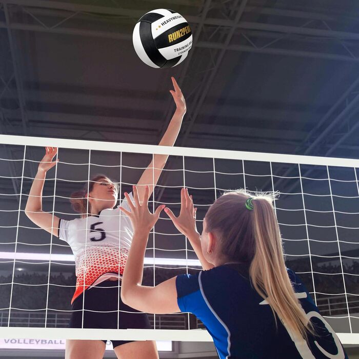 Волейбольний м'яч RUN2PEAK 0,5 кг для тренувань, розмір 5, важкий, для сеттерів, чорний/білий/золотий