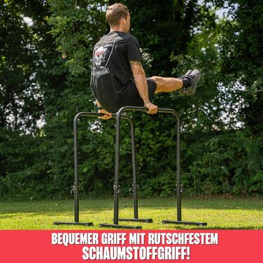 MATCHU Регульовані турніки для віджимань (паралелетки) - 75-103 см, сталь, чорний