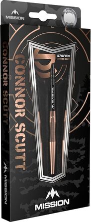 Дротики Mission Connor Scutt V2, сталевий наконечник, бронзове PVD, Sniper, 90% вольфрам, різні ваги