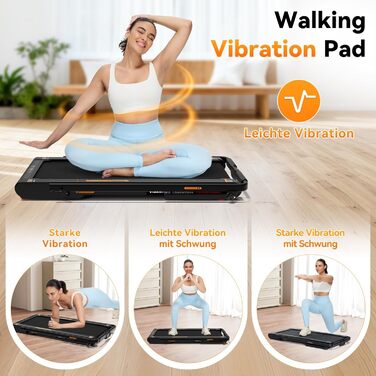 Sperax 4-в-1 біговий килимок з вібрацією для дому та офісу. Швидкість 0.3-6 км/год, з додатком, 400W, без монтажу (чорний)