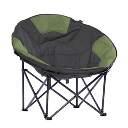 Крісло-місяць Skandika Moonchair XXL: великий розкладний кемпінговий стілець з підкладкою, сумкою для перенесення та антиковзаючими ніжками, до 150 кг, сіро-зелений