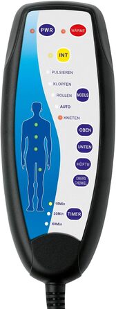 Масажне сидіння VITALmaxx з підігрівом для спини та шиї | Масажна підстилка, м'яка та комфортна для крісла чи крісла | 5 програм масажу з 4 різними типами масажу