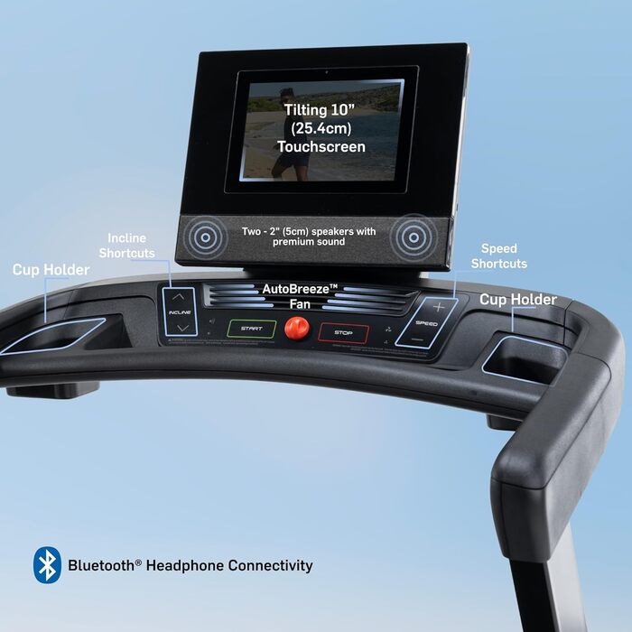 Біговий тренажер NordicTrack T Series 9: для дому, з регулюванням нахилу, Bluetooth, до 136 кг