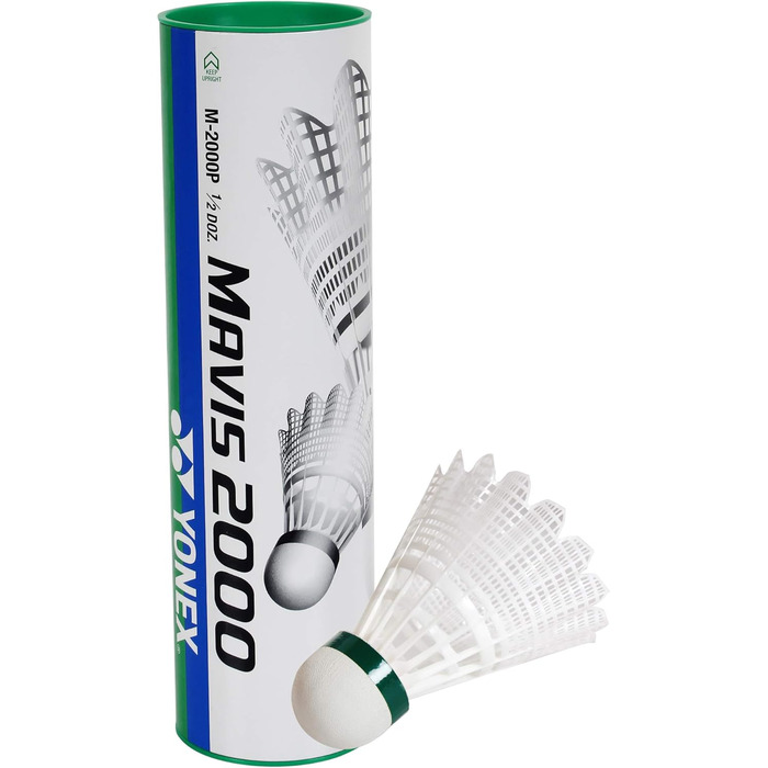 М'ячі для бадмінтону Yonex Mavis 2000, нейлон, зелені, 6 шт.