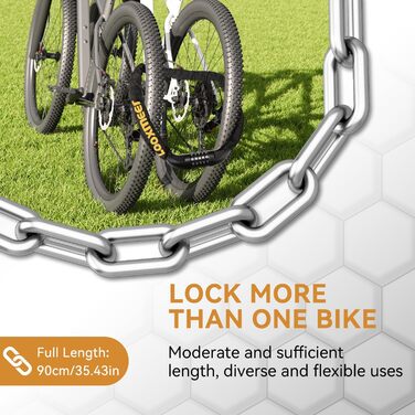 Замки для велосипедів: надійний велозамок з кодовим замком, 90 см, рівень безпеки 8, 5-значний код, для велосипеда, мотоцикла, ролера, дверей (чорний та жовтий)