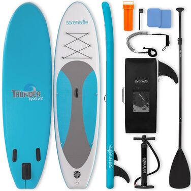 SUP дошка SereneLife надувна, 305x81 см, комплект для початківців та досвідчених, для йоги, річок, озер
