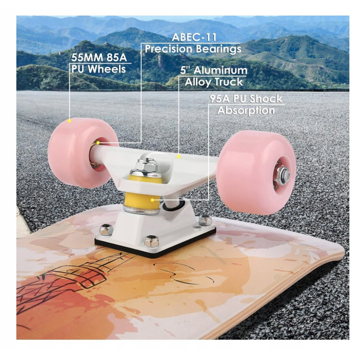 Скейтборд у зборі WeSkate Complete, 80 x 20, Double Kick