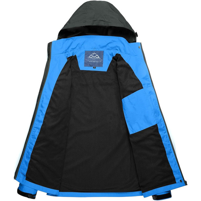 Жіноча трекінгова куртка Outdoor, вітронепроникна та водонепроникна куртка-дощовик, дихаюча функціональна куртка з відстібаною капюшоном (Блакитна, M)