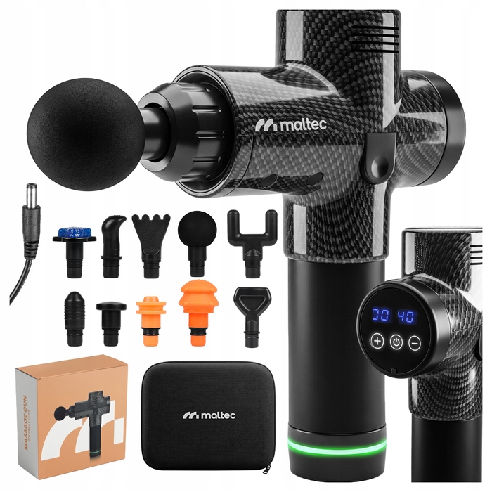 Перкусійний масажер Maltec акумуляторний, чорний, 24 Вт