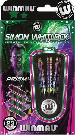 Професійні дротики WINMAU Simon Whitlock Urban World Cup Edition 23 г, сталева вістря, вольфрам, з крилами і стержнями