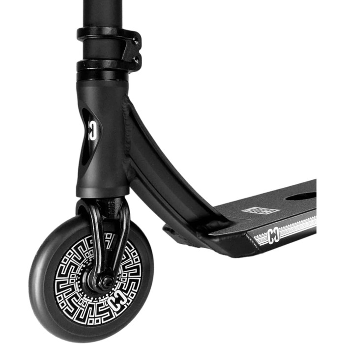 Скутер трюковий CORE Trick Tretroller 110mm, ABEC 9, для початківців та професіоналів, від 5 років, регульована висота 78-95 см, + наліпка Fantic26 (Park CL1 Mini H=75, чорний)