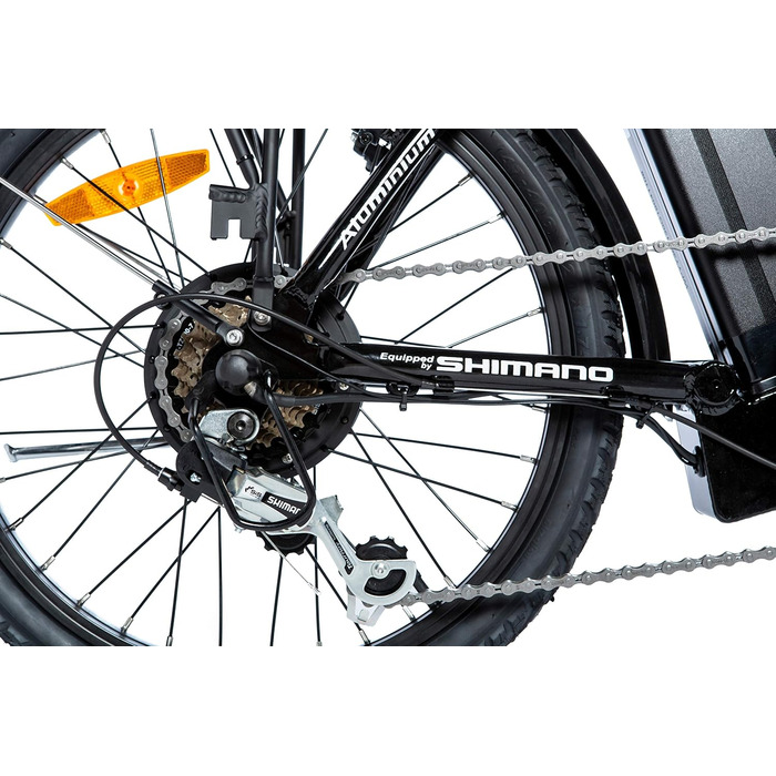 Електровелосипед складаний Moma Bikes Ebike20.2, алюмінієвий, Shimano 7 швидкостей, акумулятор іон-літій 36V 16Ah