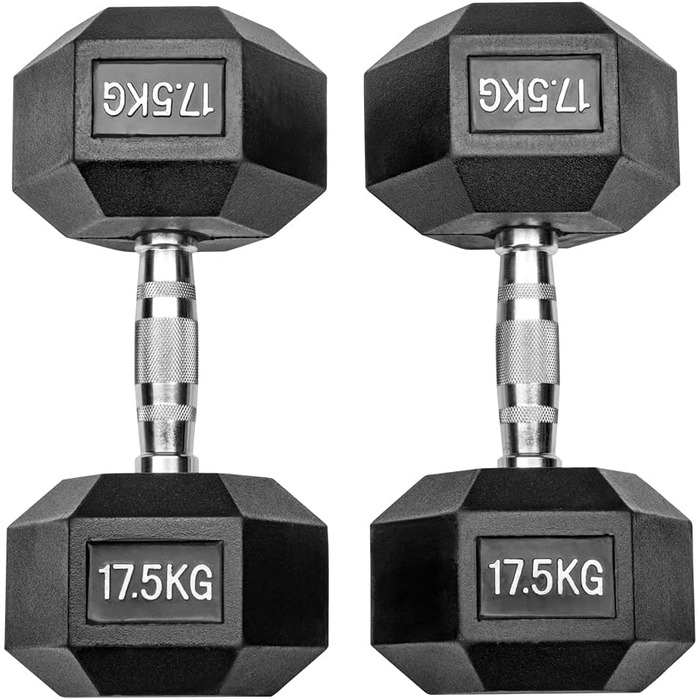 Гумові гантелі Hexagon Studio 35 кг (2x17,5 кг), чорні