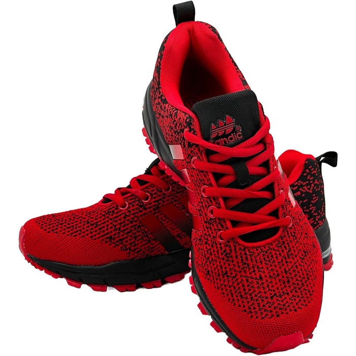 Чоловічі та жіночі кросівки для бігу та повсякденного носіння, спортивне взуття, модель Sneaker, розміри від 39 EU, червоно-чорні