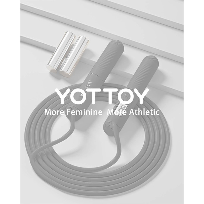 Бездротовий скакалка YOTTOY 2-в-1 з лічильником та обтяженням, LCD-дисплеєм для кардіо та кросфіту, чорна