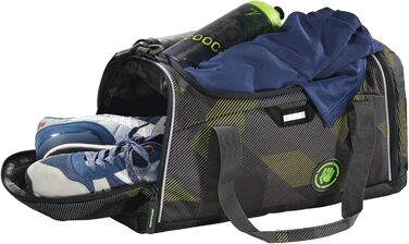 Сумка спортивна Coocazoo SporterPorter, 20 л, з відділенням для вологого одягу, боковою кишенею, відсіком для взуття, знімним регульованим плечовим ременем, для школи від 5 класу, сіра (Polygon Bricks Grey)