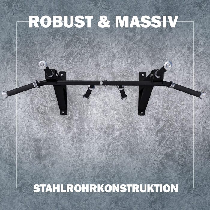 Турнік MAXXUS CHIN-UP PRO для стіни, сталевий, 124x35x61 см, до 150 кг, 6 гумових рукояток, багатохватний, для дому та вулиці, фітнес-тренування
