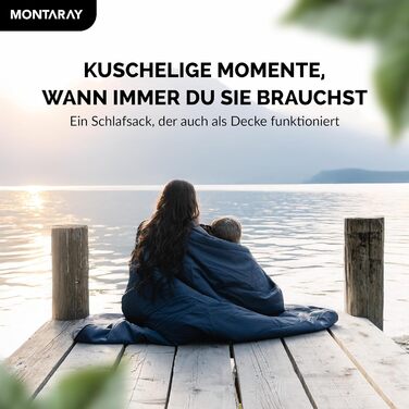 Спальний мішок туристичний з капюшоном до -3°C з подушкою - Outdoor зимовий та літній спальний мішок 3-4 сезони (75 x 220 см) - Гірський спальний мішок для жінок та чоловіків (теплий) Синій 150GSM, без капюшону