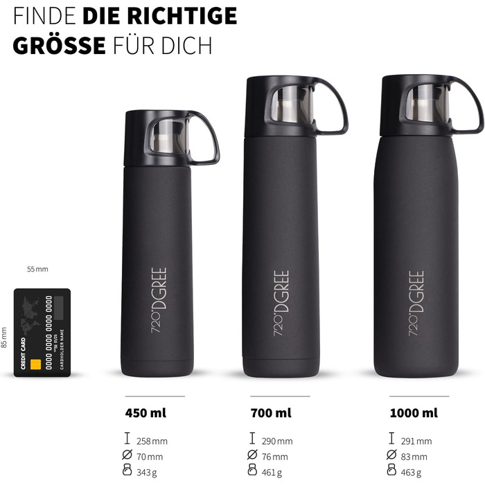 Пляшка для води 720°DGREE simplBottle 1 л, спортивна, герметична, BPA-free, для фітнесу, велоспорту, дітей, школи та офісу