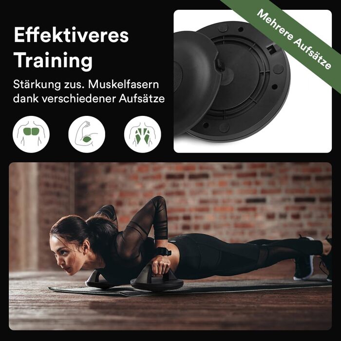 STRYVE Push-Up 360 – обертові упори для віджимань, універсальні, протиковзкі, знімний елемент, для інтенсивного тренування всього тіла, 360° обертання, чорні