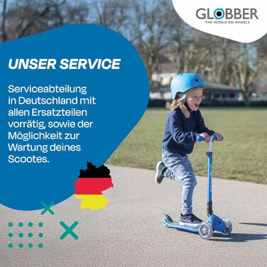 Дитячий самокат GLOBBER Primo Foldable Plus Lights, 3-колісний, з LED колесами, регульована висота, для дітей від 3 років