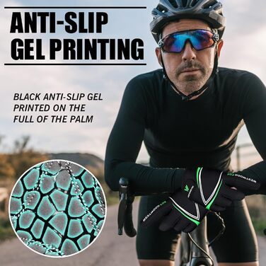 Велосипедні рукавички Westwood Fox Vofinger з антиковзким покриттям та підтримкою сенсорного екрану, амортизуючі рукавички для гірського велосипеда, шосе, перегонів, їзди та спорту для чоловіків та жінок (S, зелений)
