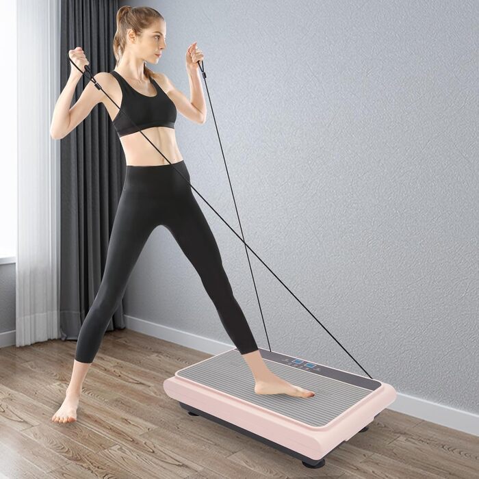 Вібраційна платформа для фітнесу Vibroshaper, рожева, для домашнього тренування, схуднення та тонізування м'язів