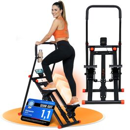 Movana Треп'якливий степер для дому: фітнес-тренажер з 3 рівнями складності, тестування, підставка для телефону та пляшки, кардіо та силові вправи, тренажер для підйому сходами