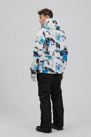 Чоловічий комплект гірськолижний: куртка та штани ALSOGO, водонепроникний, вітронепроникний, з капюшоном, для сноуборду та гірськолижного спорту, колір білий